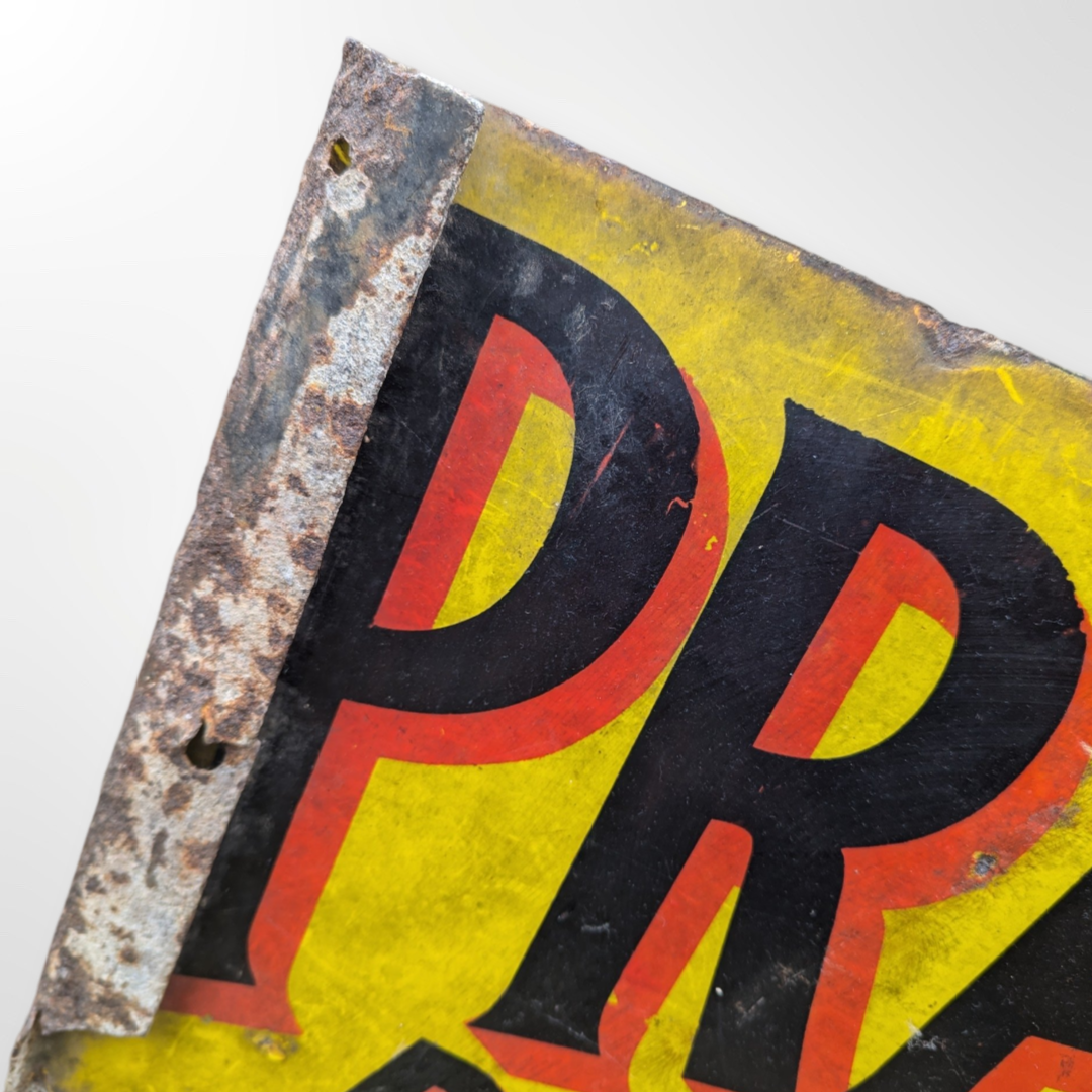 Original Enamel Pratt's Perfection Petrol Station Forecourt Sign - Automobilia Store