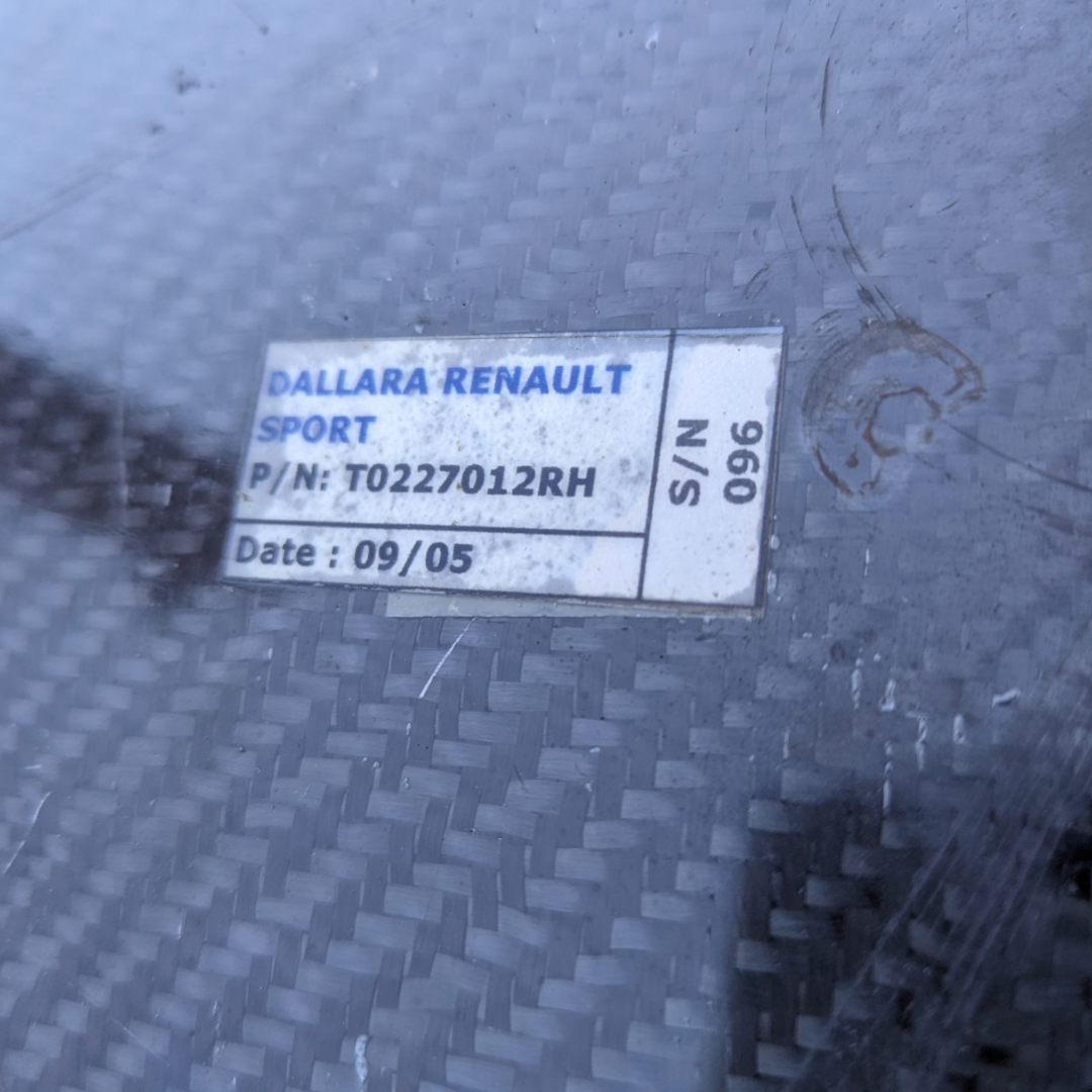 Sebastian Vettel 2007 Rear Wing End Plate - World Series by Renault - Automobilia Store 