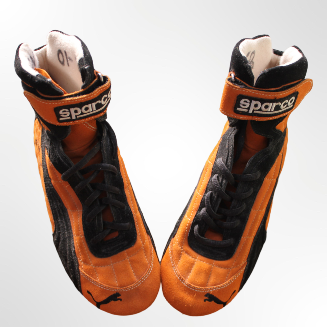 Enrique Bernoldi Signed Orange Arrows F1 Race Boots - Used - Automobilia Store 2