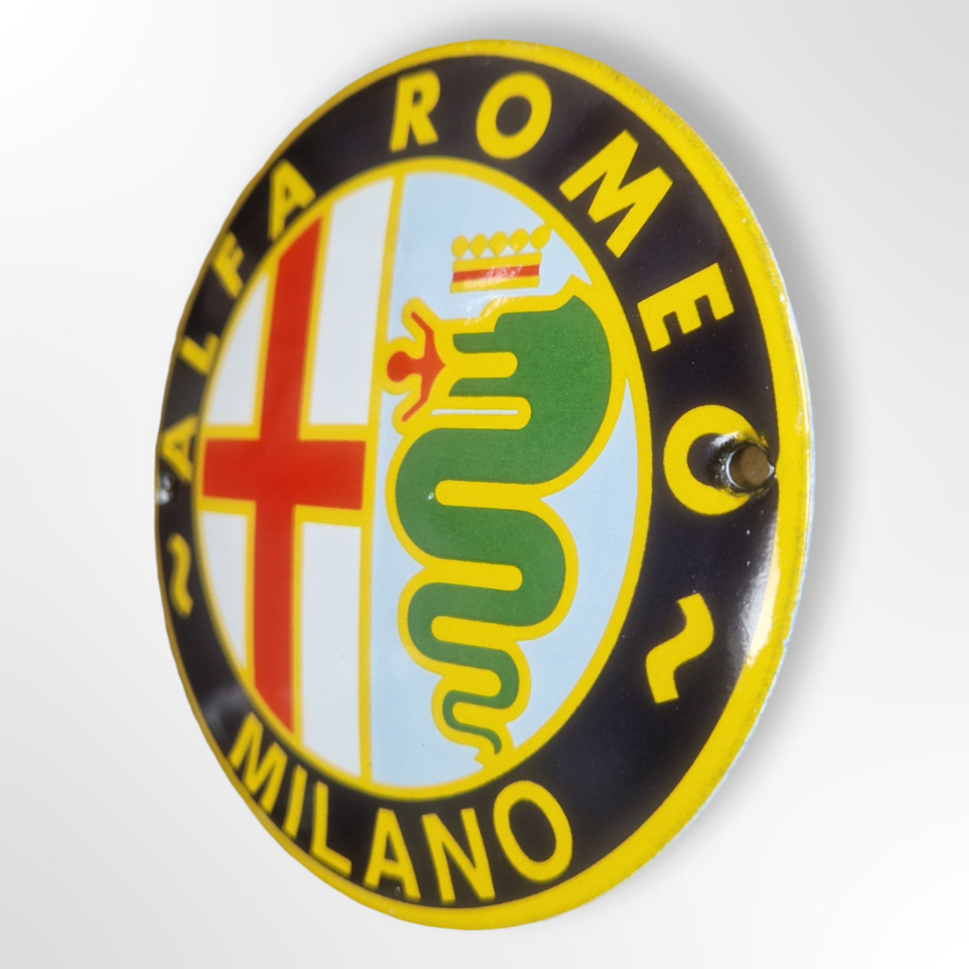 Reproduction genuine enamel sign - Alfa Romeo